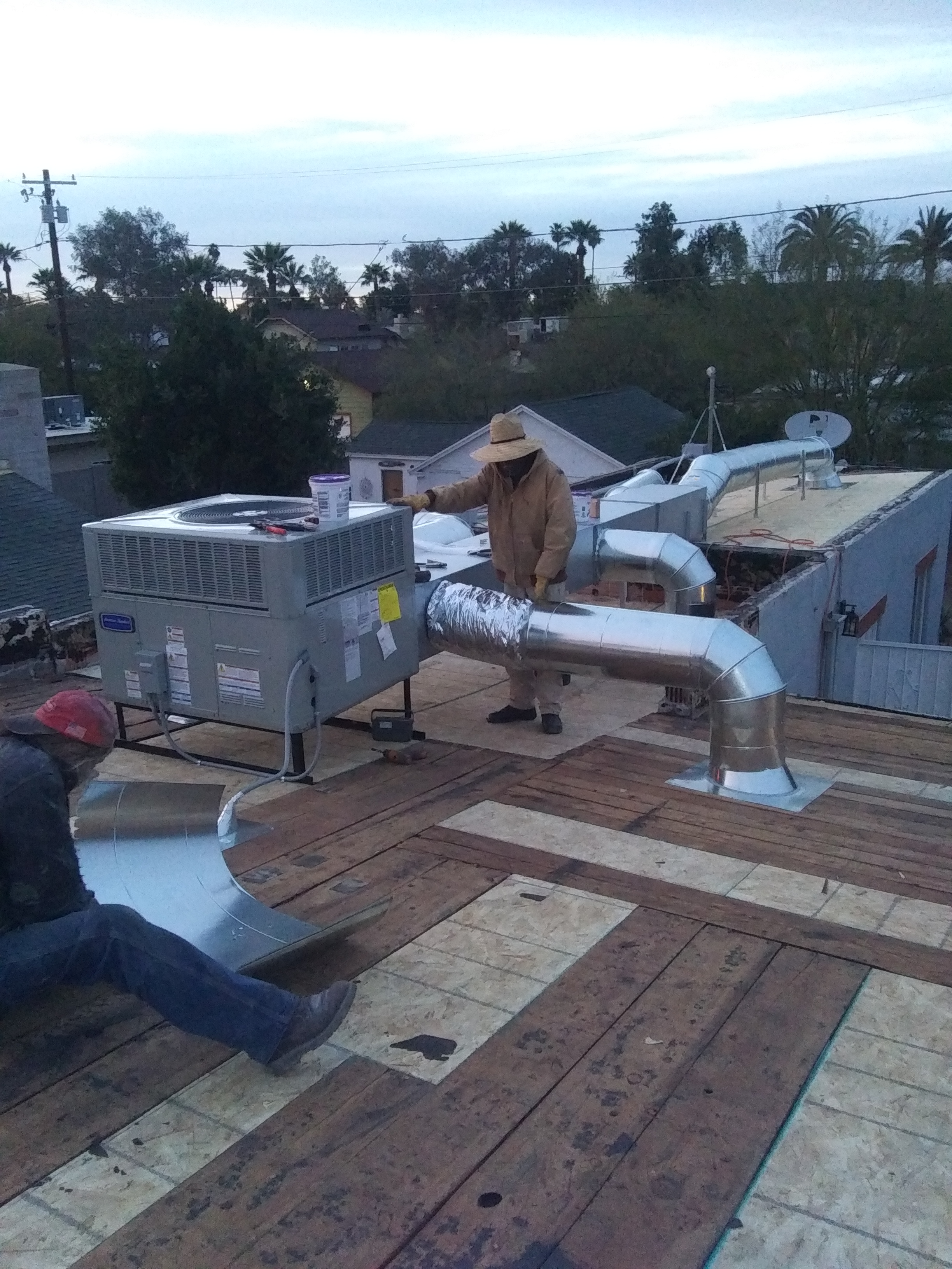 Exposed roof top duct work